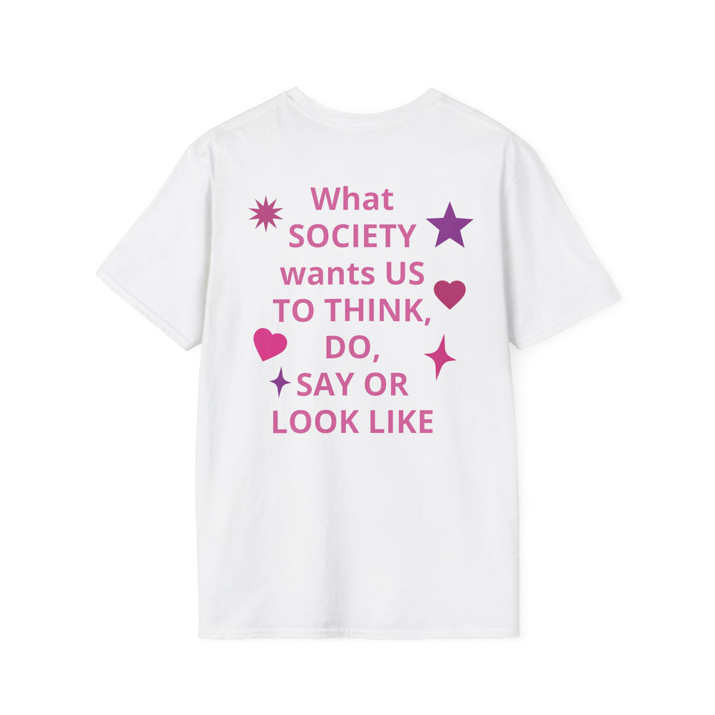 We Just Don't Care T-Shirt — Retro Cute Daisy & Rainbow Graphic Tee